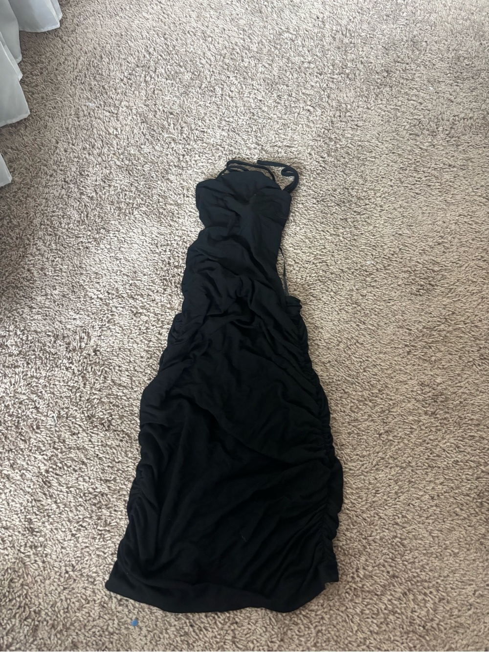 Black Ruched Mini Dress
